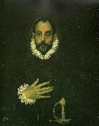 El Greco man with his hand on his breast France oil painting artist